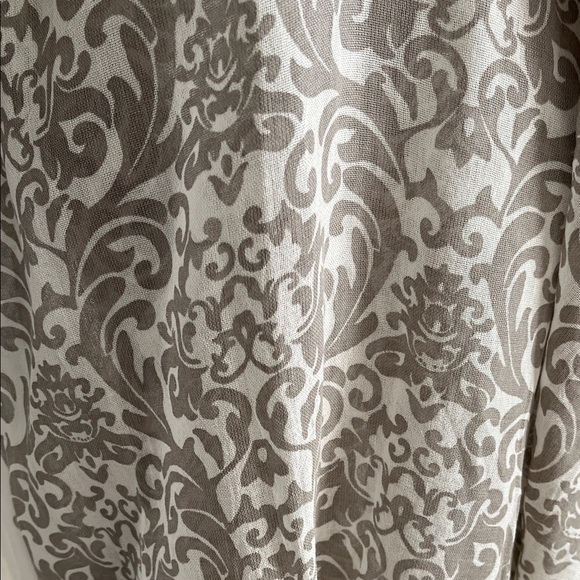 GIORGIO PASSIGATTI Italian Large Cream Taupe Pattern Scarf 27x82 - Picture 3 of 9